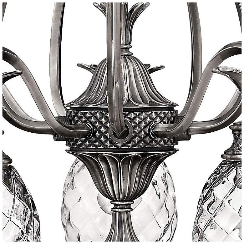 Image 3 Hinkley Plantation 22 1/4" Nickel 5-Light Pineapple Glass Chandelier more views