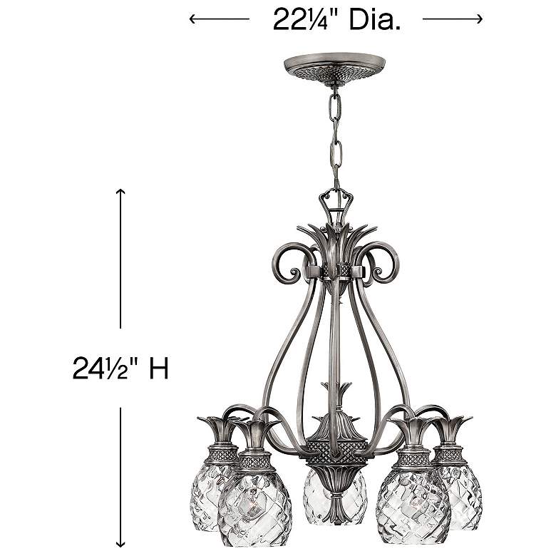 Image 4 Hinkley Plantation 22 1/4" Nickel 5-Light Pineapple Glass Chandelier more views