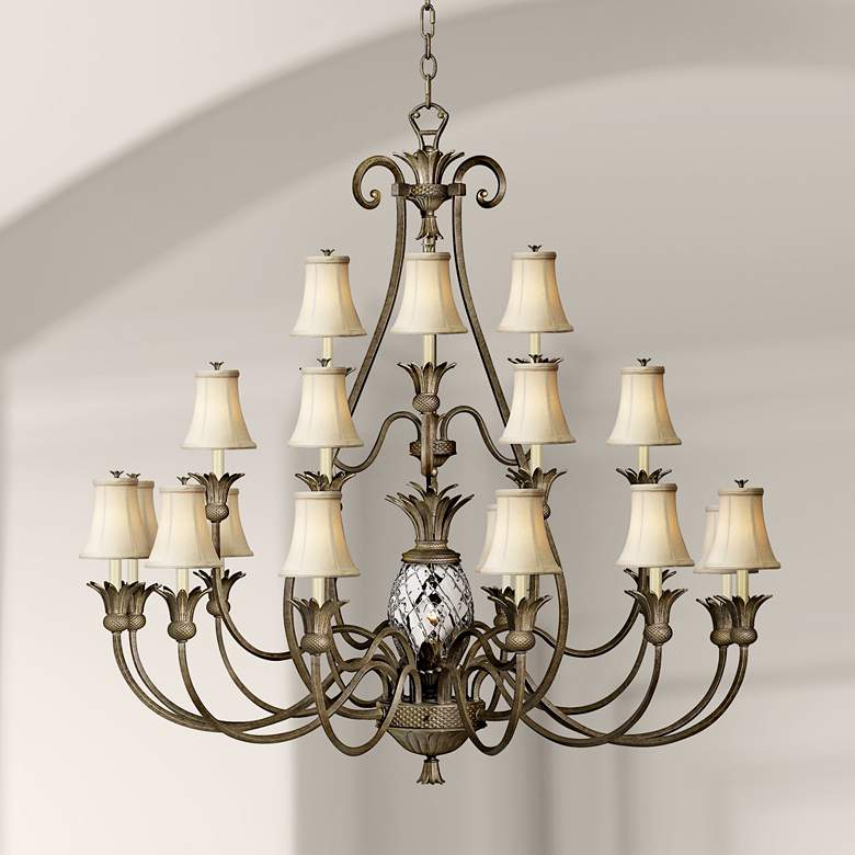 Image 1 Hinkley Plantation 22-Light 56" Wide Pearl Bronze Chandelier