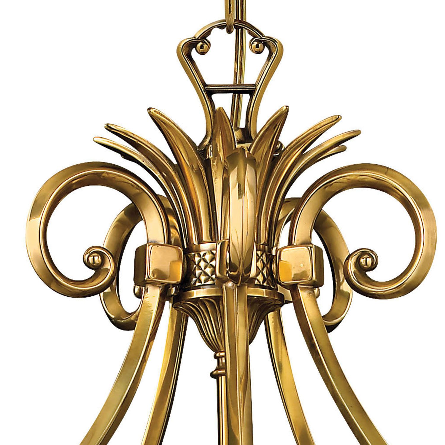 Image 6 Hinkley Plantation 25" Wide 5-Light Pineapple Glass Brass Chandelier more views