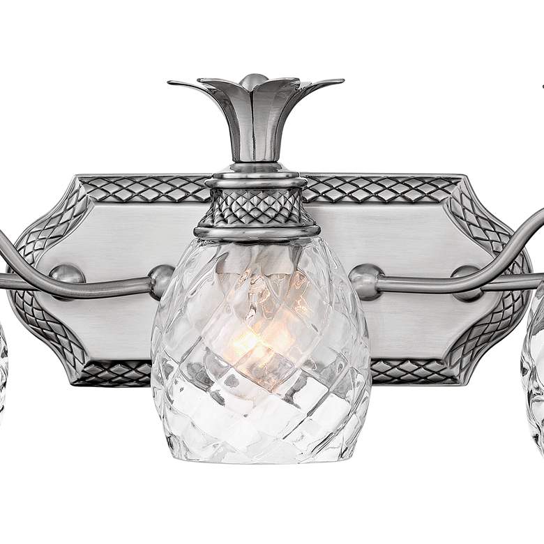 Image 4 Hinkley Plantation 37" Pineapple Glass and Nickel 5-Light Bath Light more views