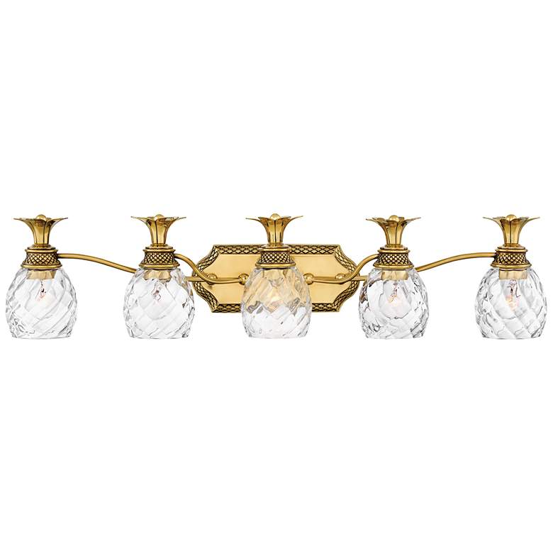 Image 2 Hinkley Plantation 37"W Burnished Brass 5-Light Bath Light