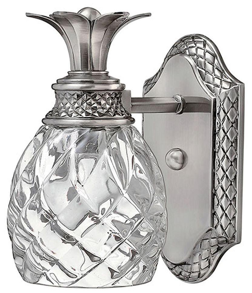Hinkley Plantation Small Single Light Sconce 8.75" Polished Antique Nickel