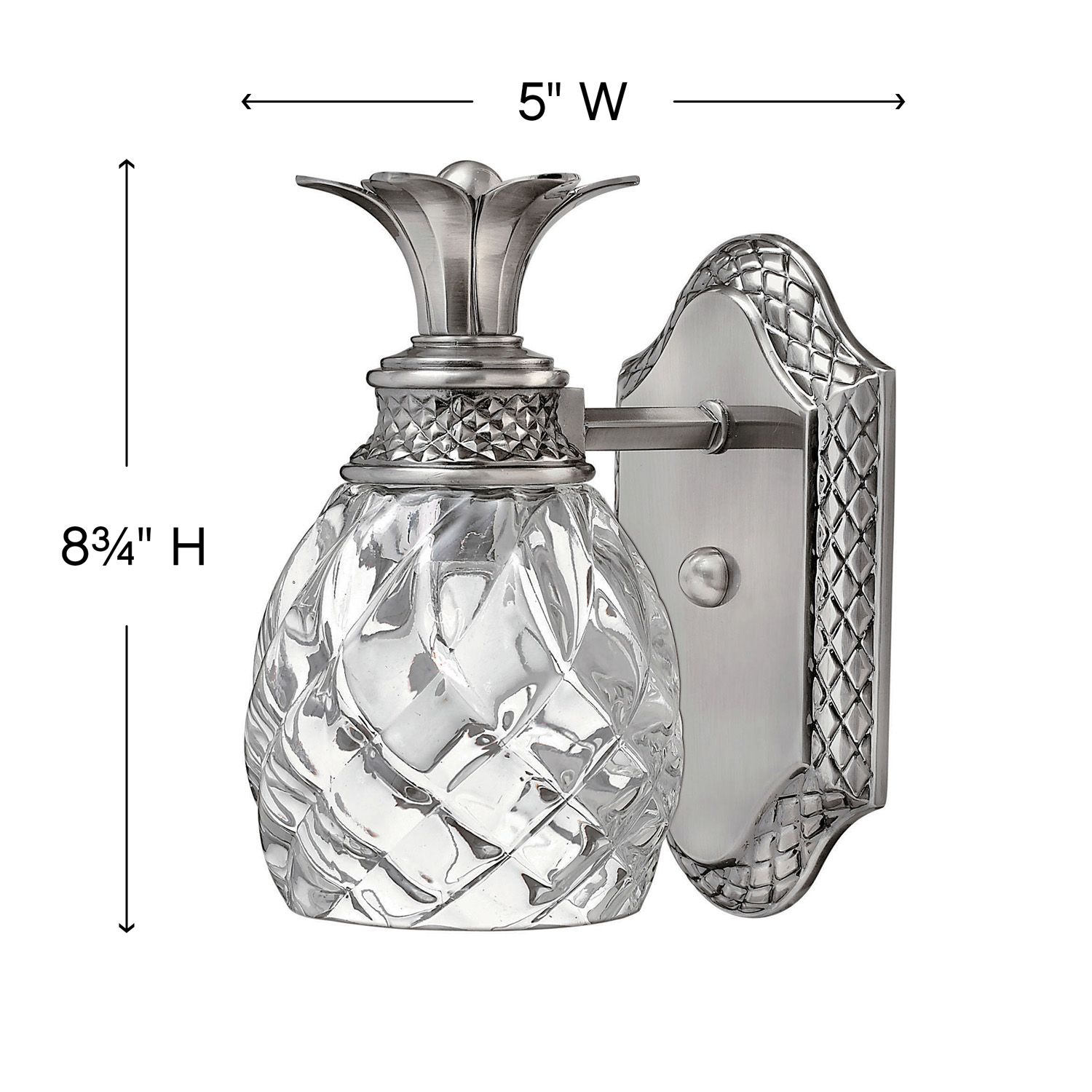 Image 4 Hinkley Plantation Small Single Light Sconce 8.75" Polished Antique Nickel more views