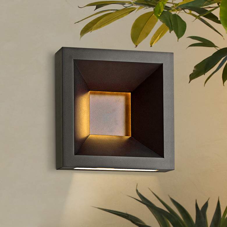 Image 1 Hinkley Plaza 10" High Bronze LED Outdoor Wall Light