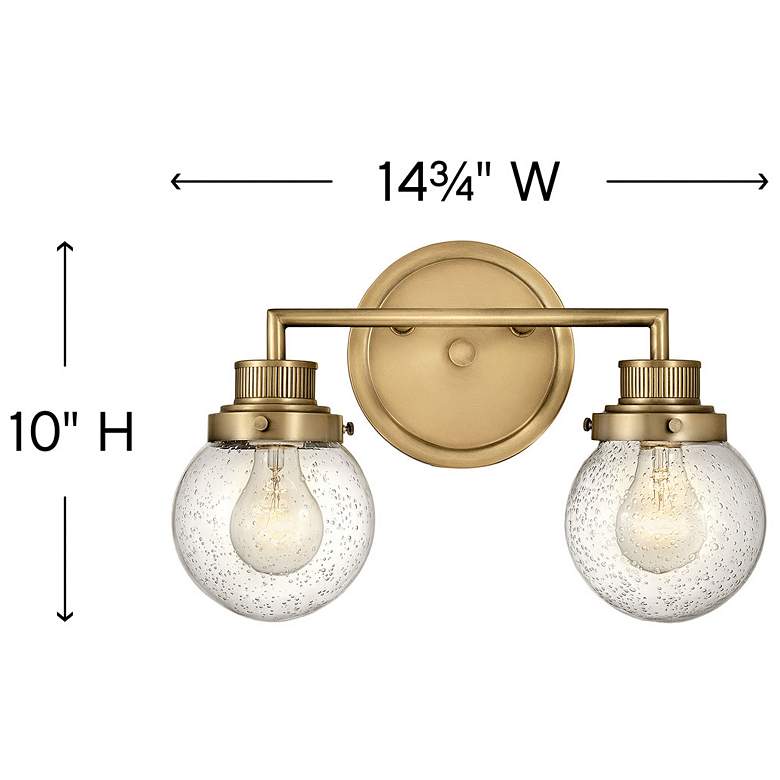 Image 3 Hinkley Poppy 10" High Heritage Brass 2-Light Wall Sconce more views