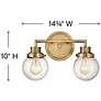 4_Hinkley Poppy 10" High Heritage Brass 2-Light Wall Sconce more views