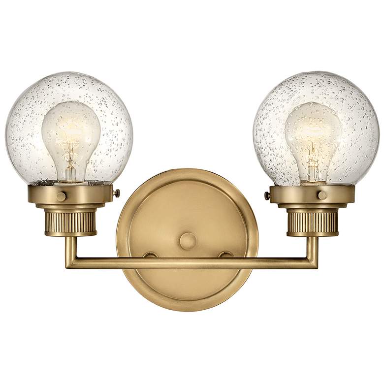 Image 7 Hinkley Poppy 10" High Heritage Brass 2-Light Wall Sconce more views