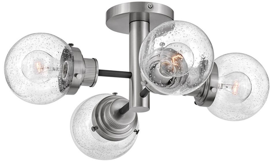 Image Hinkley Poppy 20" Wide Brushed Nickel 4-Light Ceiling Light