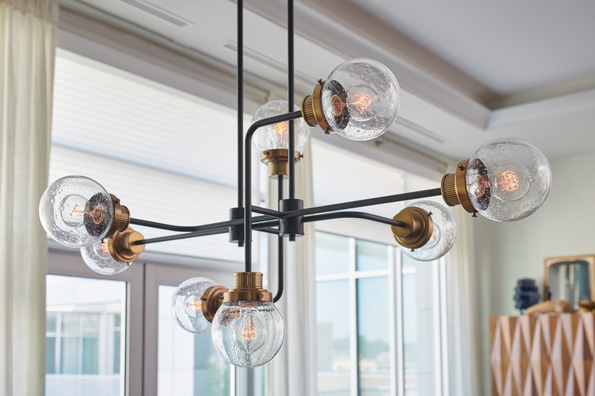 Image 7 Hinkley Poppy 45" Wide Black 8-Light Sputnik Pendant Light more views