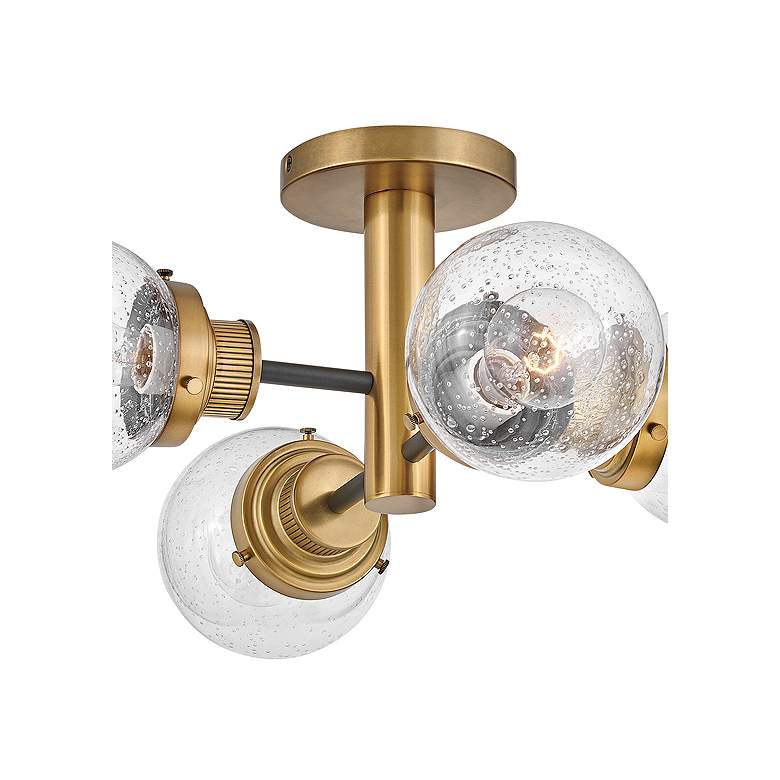 Image 2 Hinkley- Poppy Medium Semi-flush Mount- 20" Black with Heritage Brass more views
