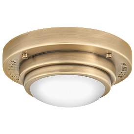 Image1 of Hinkley Porte 7" Wide Heritage Brass Small Flush Mount or Sconce