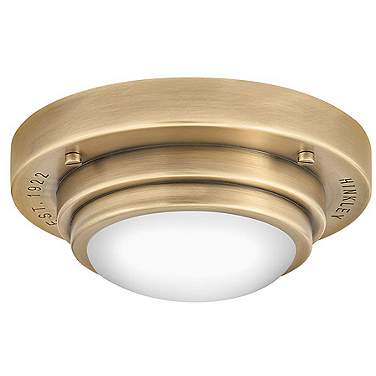 Hinkley Porte  7" Wide Heritage Brass Small Flush Mount or Sconce