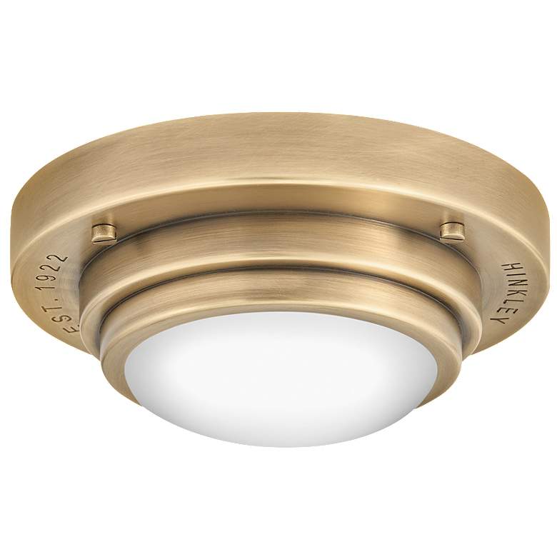Image 1 Hinkley- Porte Small Flush Mount or Sconce- 7 inch  Heritage Brass