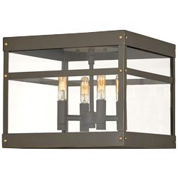Hinkley Porter 12&quot; Wide 4-Light Rustic Square Outdoor Ceiling Light