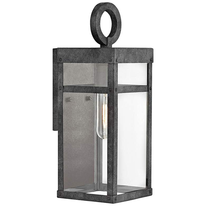 Image 2 Hinkley Porter 13" High Aged Zinc Outdoor Wall Light