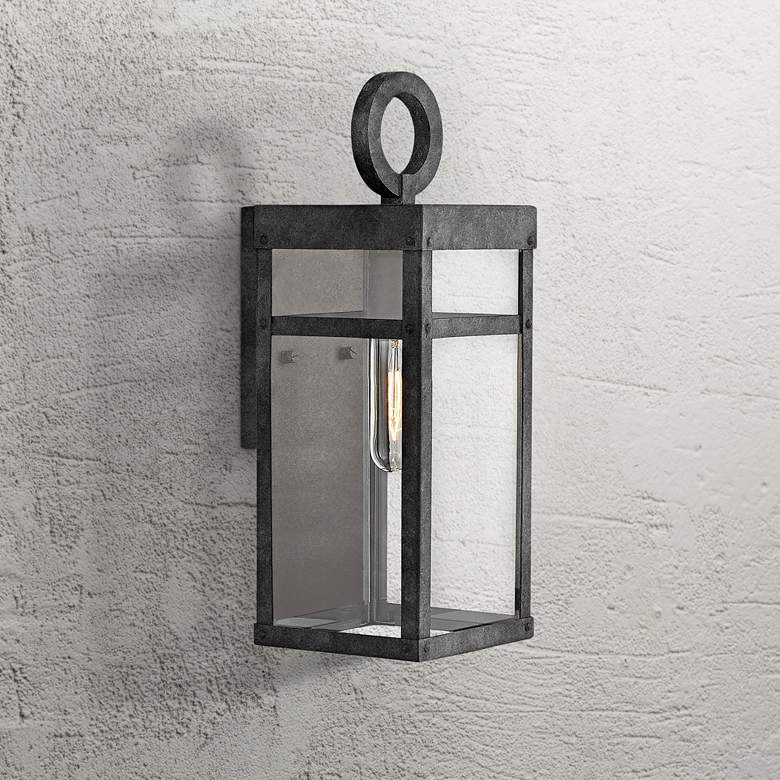 Image 1 Hinkley Porter 13 inch High Aged Zinc Outdoor Wall Light