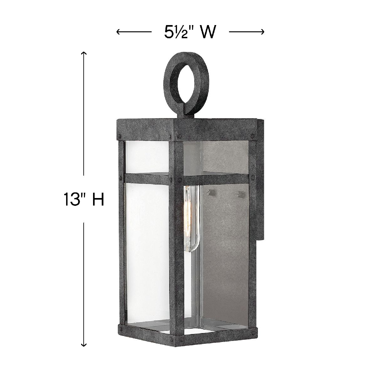 Image 5 Hinkley Porter 13" High Aged Zinc Outdoor Wall Light more views