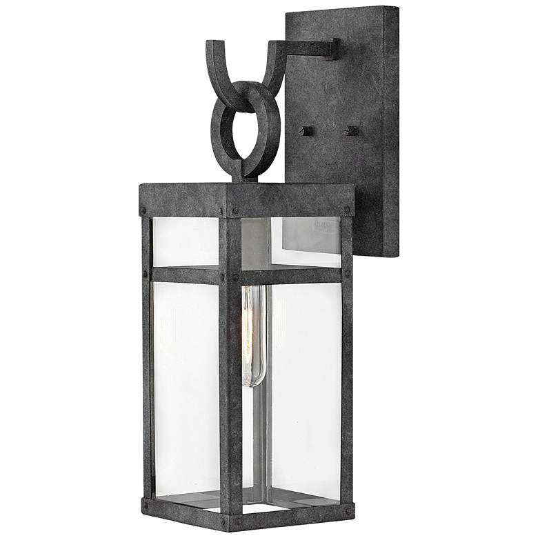 Image 2 Hinkley Porter 18 1/2" High Rectangular Aged Zinc Outdoor Wall Light