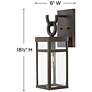 5_Hinkley Porter 18 1/2" Rectangular Bronze Outdoor Lantern Wall Light more views