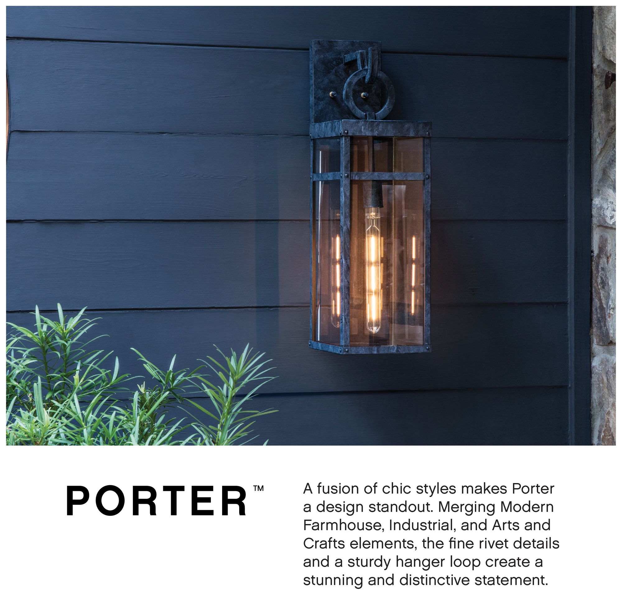 Hinkley Porter 18 1/2" Rectangular Bronze Outdoor Lantern Wall Light