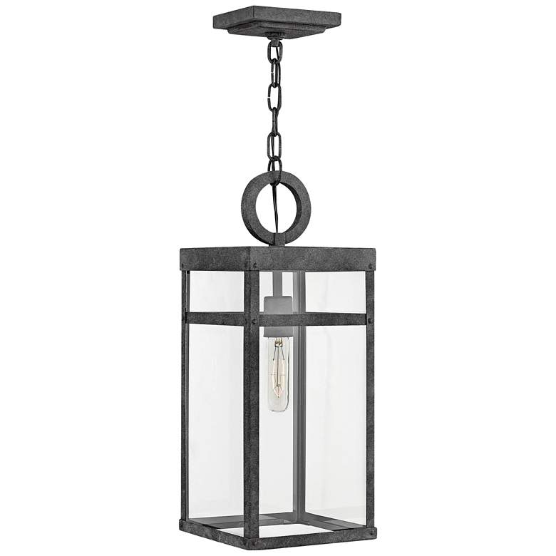 Image 2 Hinkley Porter 19" High Aged Zinc Outdoor Hanging Light