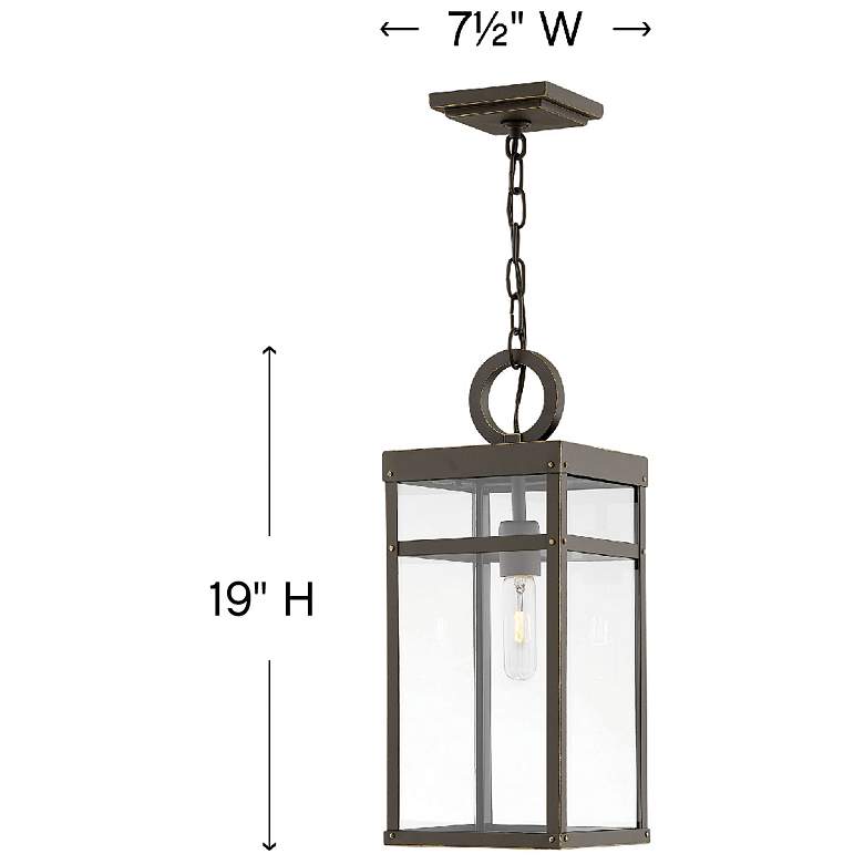 Image 4 Hinkley Porter 19"H Oil-Rubbed Bronze Outdoor Hanging Light more views