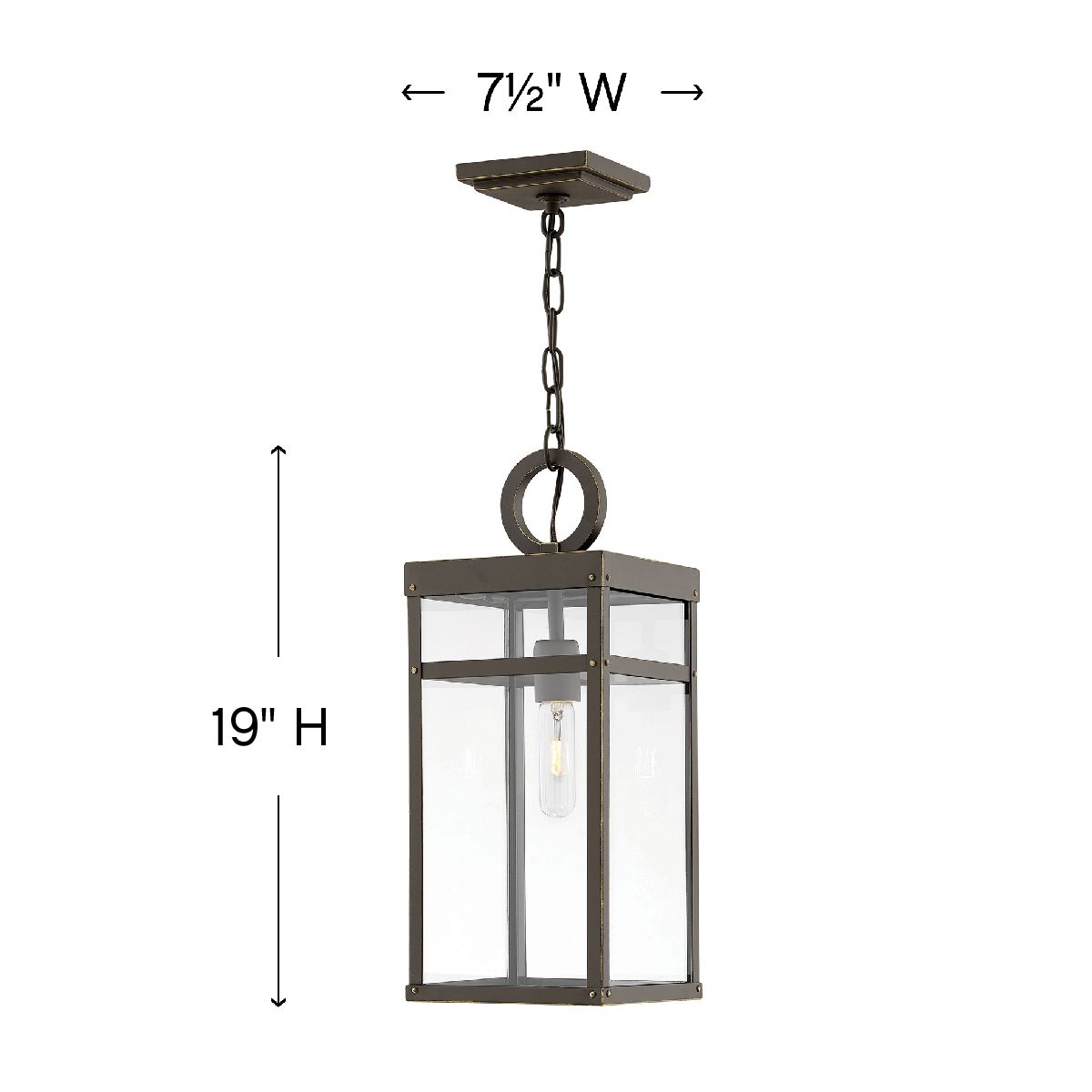Image 4 Hinkley Porter 19"H Oil-Rubbed Bronze Outdoor Hanging Light more views