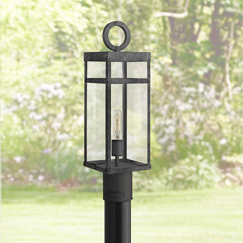 Image 1 Hinkley Porter 22 3/4 inch High Aged Zinc Outdoor Post Light