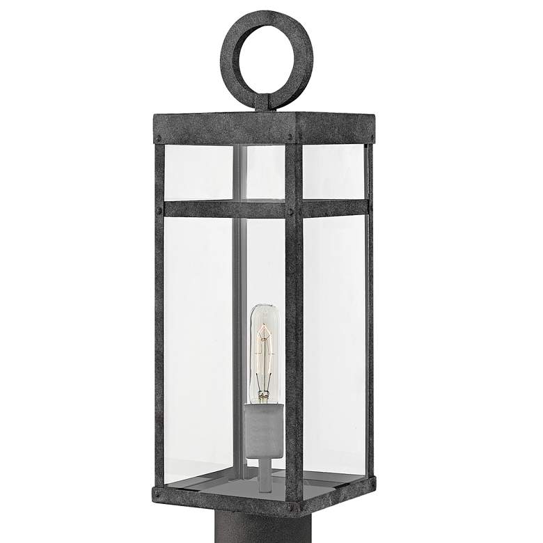 Image 3 Hinkley Porter 22 3/4 inch High Aged Zinc Outdoor Post Light more views