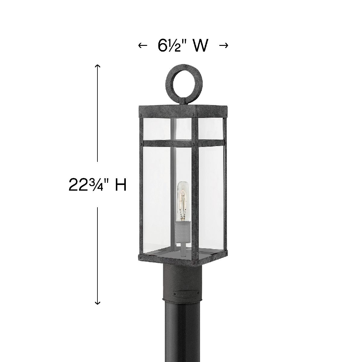 Image 5 Hinkley Porter 22 3/4" High Aged Zinc Outdoor Post Light more views