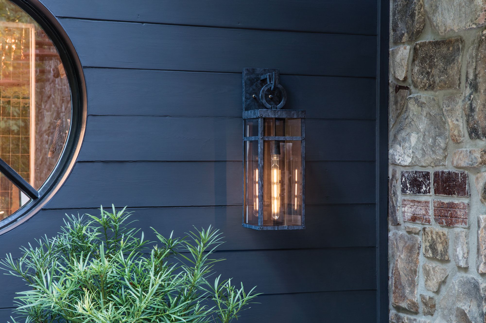 Image 6 Hinkley Porter 22" Black Rectangular Lantern LED Outdoor Wall Light more views