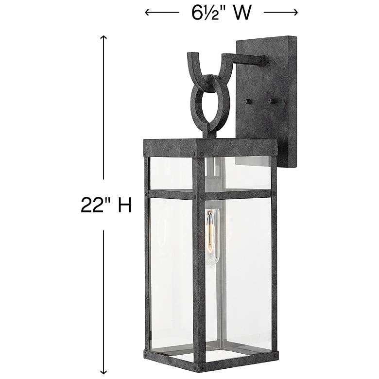 Image 4 Hinkley Porter 22" High Aged Zinc LED Outdoor Wall Light more views