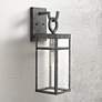 1_Hinkley Porter 22" High Aged Zinc Rectangular Glass Outdoor Wall Light