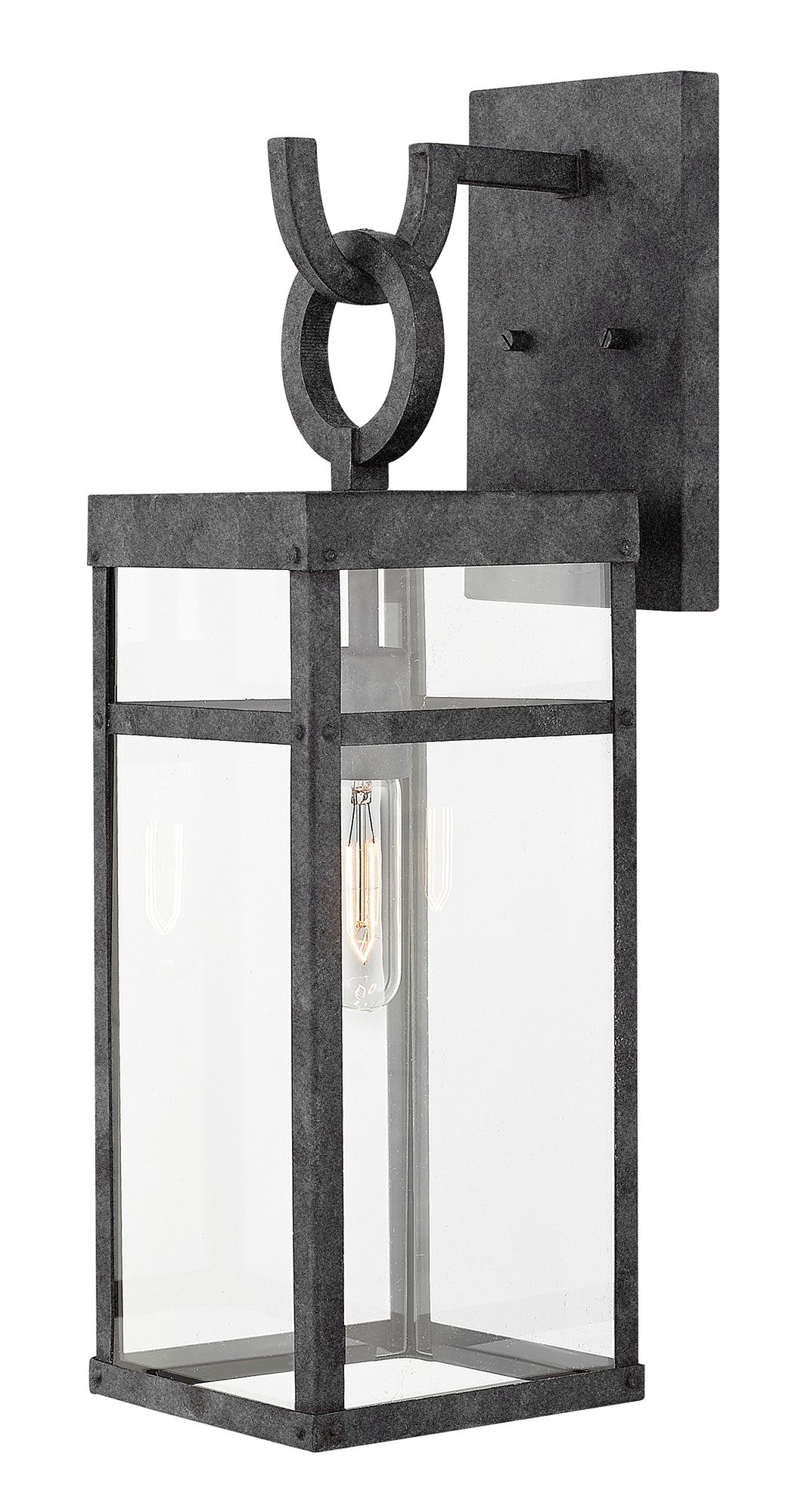 Image 3 Hinkley Porter 22" High Aged Zinc Rectangular Glass Outdoor Wall Light more views