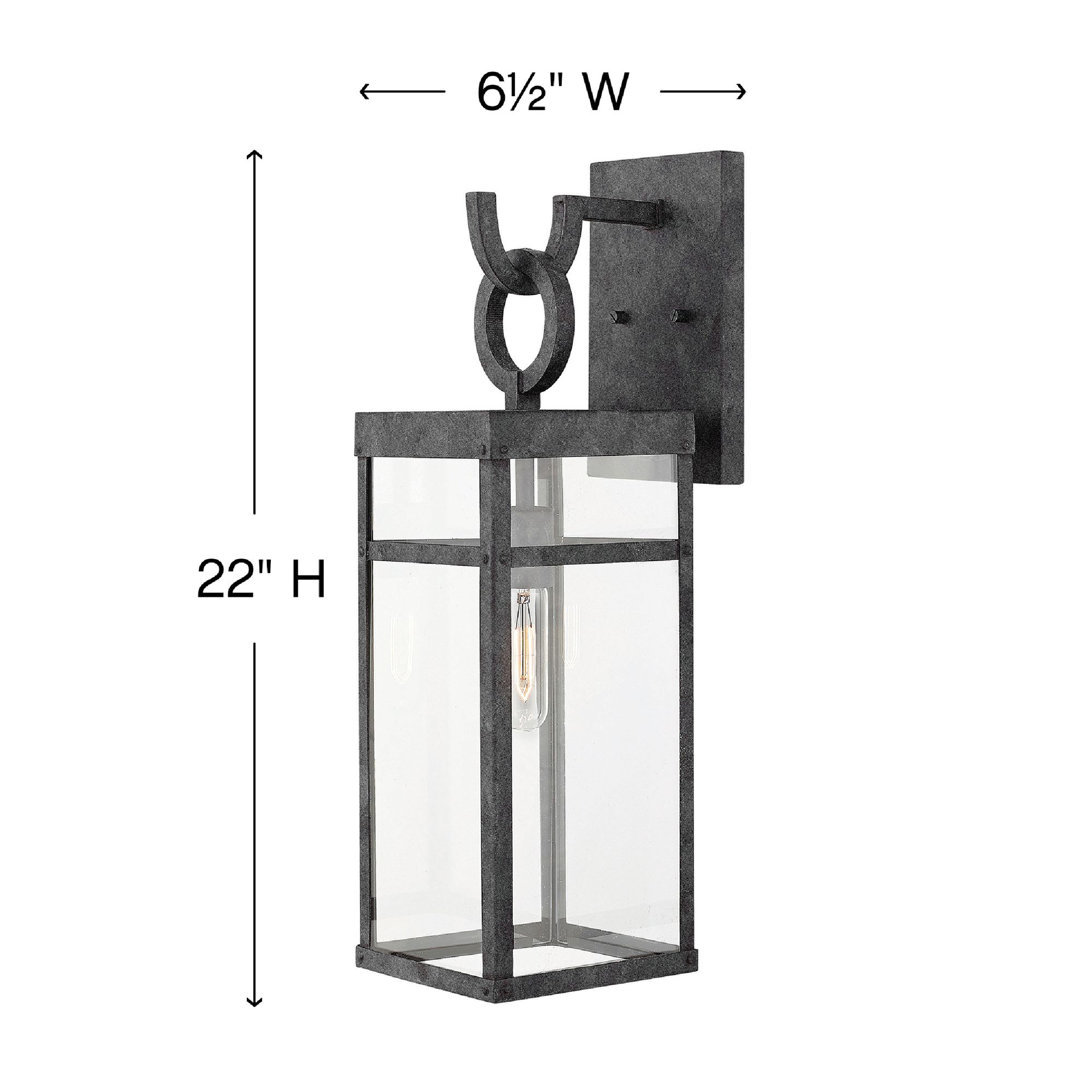 Image 5 Hinkley Porter 22" High Aged Zinc Rectangular Glass Outdoor Wall Light more views
