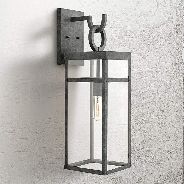 Image 1 Hinkley Porter 25 inch High Aged Zinc Outdoor Wall Light