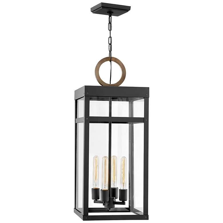 Image 1 Hinkley Porter 31 1/4" High Black 4-Light LED Outdoor Hanging Light