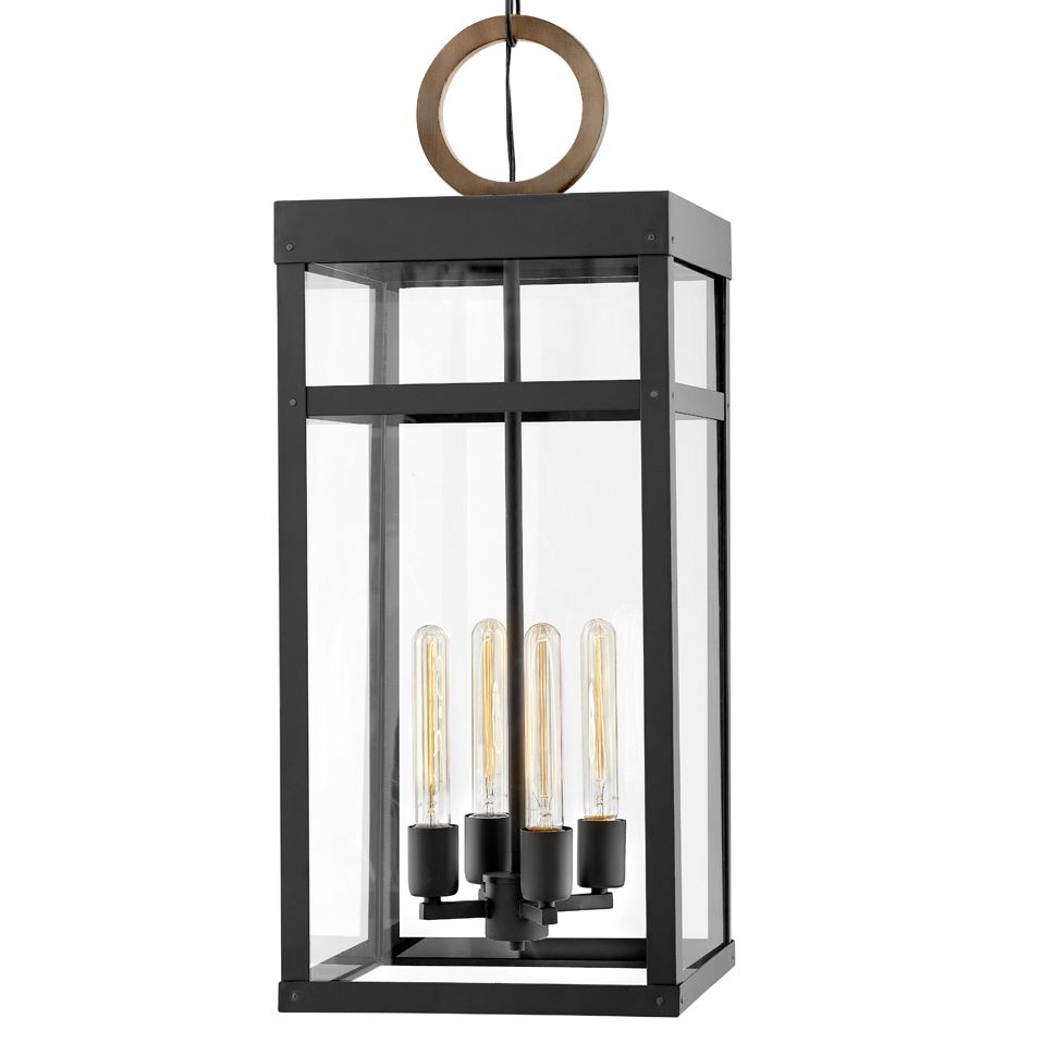 Image 4 Hinkley Porter 31 1/4" High Black 4-Light LED Outdoor Hanging Light more views