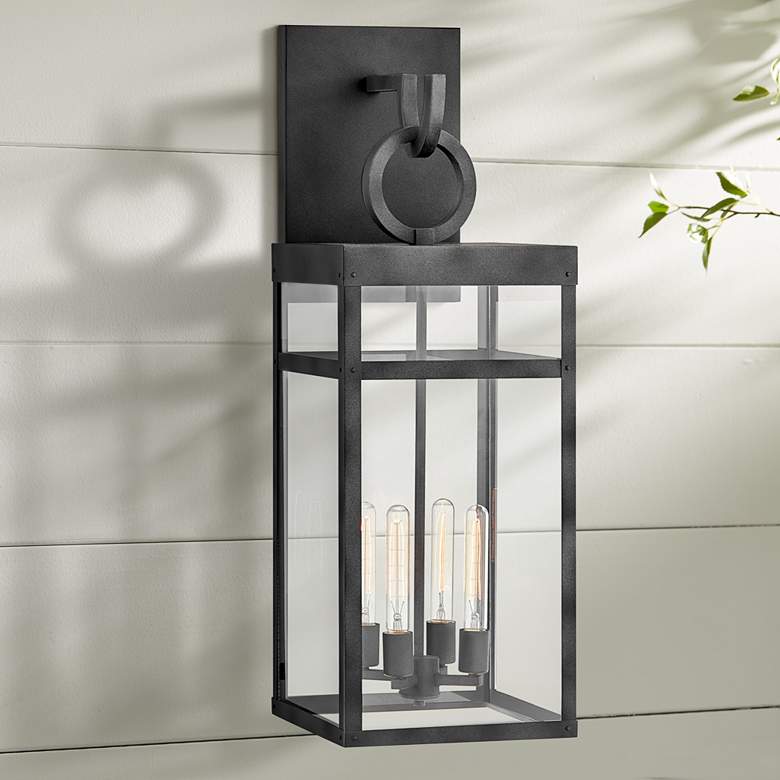 Image 1 Hinkley Porter 35 1/4 inch High Aged Zinc Outdoor Wall Light