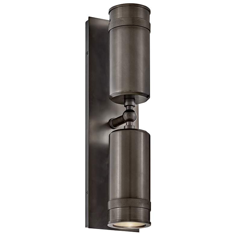 Image 1 Hinkley Pratt 19"H Black Oxide 2-Light Outdoor Wall Light