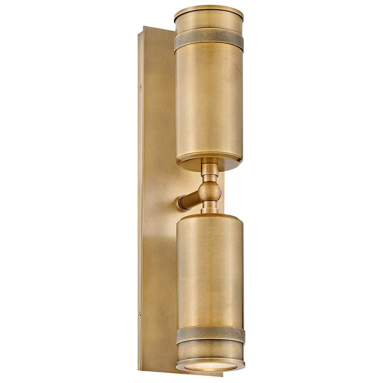 Image 1 Hinkley Pratt 19"H Heritage Brass 2-Light Outdoor Wall Light