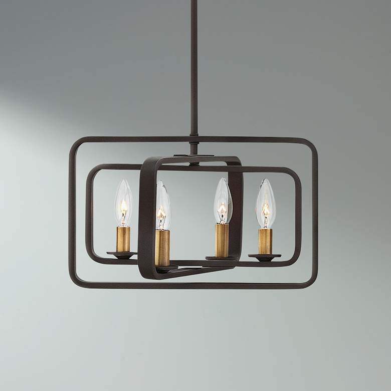 Image 1 Hinkley Quentin 15"W 4-Light Buckeye Bronze Foyer Pendant