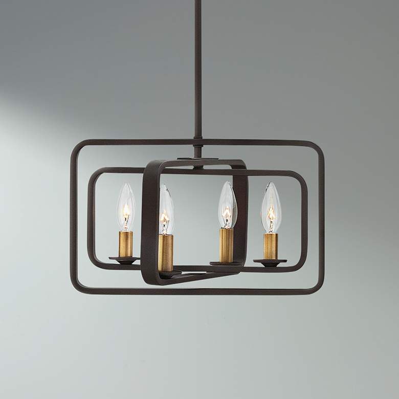 Image 1 Hinkley Quentin 15 inchW 4-Light Buckeye Bronze Foyer Pendant