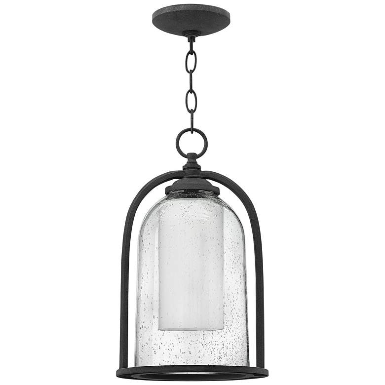 Image 1 Hinkley Quincy 15 1/2 inch High Aged Zinc Outdoor Hanging Light