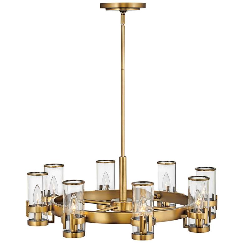 Image 2 Hinkley Reeve 27"W Heritage Brass 8-Light Ring Chandelier