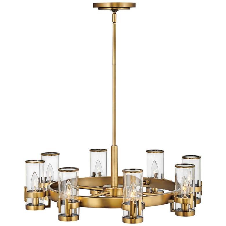 Image 2 Hinkley Reeve 27 inchW Heritage Brass 8-Light Ring Chandelier