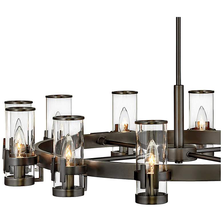 Image 4 Hinkley Reeve 35 3/4" Wide 12-Light Black Brass Finish Ring Chandelier more views