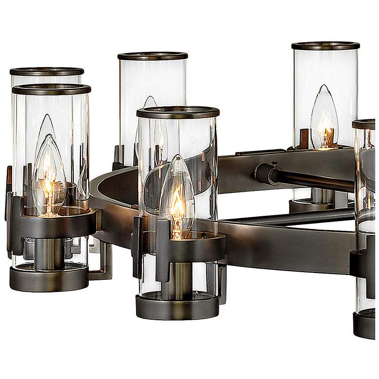 Image 5 Hinkley Reeve 35 3/4" Wide 12-Light Black Brass Finish Ring Chandelier more views