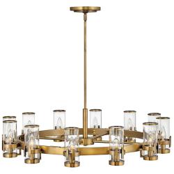 Hinkley Reeve 35 3/4" Wide 12-Light Heritage Brass Ring Chandelier